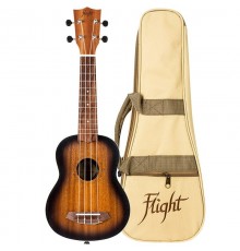 Flight NUS 380 AMBER укулеле сопрано, санберст, с чехлом