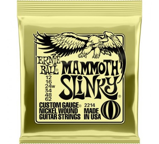 Ernie Ball 2214 струны для эл.гитары Nickel Wound Mammoth (12-16-24w-34-48-62)