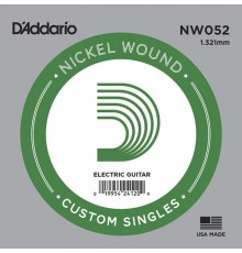 D'Addario NW052 Nickel Wound Отдельная струна для электрогитары, .052