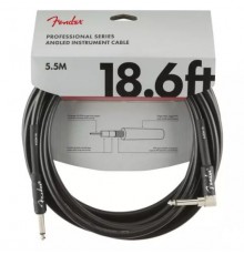Fender 18.6' Professional Angle INST CBL BLK инструментальный кабель, черный, длина 5,5м, прям/углов