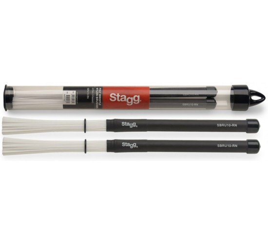 Stagg SBRU10-RN барабанные нейлоновые щетки с черными резиновыми ручками