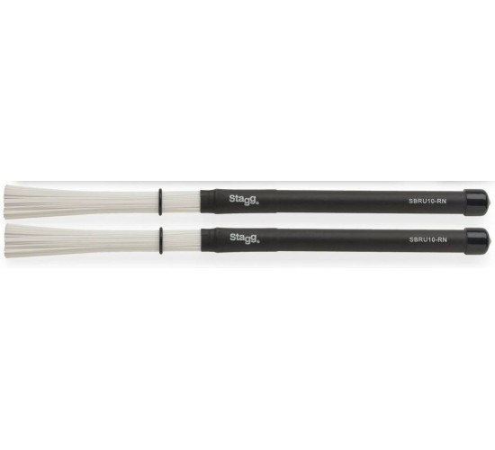 Stagg SBRU10-RN барабанные нейлоновые щетки с черными резиновыми ручками