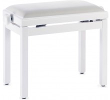 Stagg PB39 WHM VWH матовая белая банкетка для занятий на пианино с белым бархатным верхом