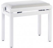 Stagg PB39 WHM VWH матовая белая банкетка для занятий на пианино с белым бархатным верхом