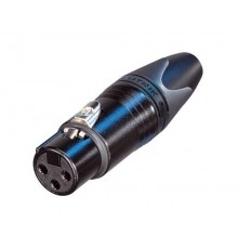 Neutrik NC3FXX-B разъем XLR female кабельный, золоченые контакты, черненый корпус