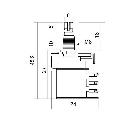 Hosco H-Push-500A Потенциометр 500кОм (лог), Push-Pull