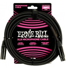 Ernie Ball 6391 кабель микрофонный, оплетеный, XLR - XLR, 4,57 м, черный