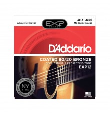 D'Addario EXP12 COATED 80/20 Струны для акустической гитары Medium 13-56