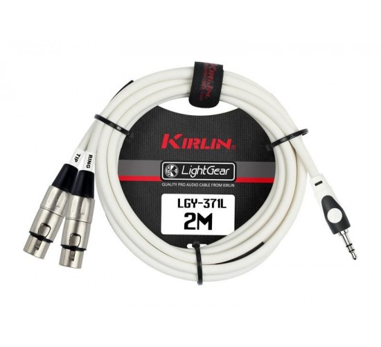 Kirlin LGY-371L 2M WH кабель Y-образный 2 м, Разъемы: 3.5 мм стерео миниджек - 2 x XLR мама