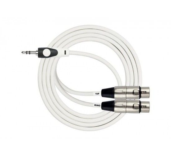 Kirlin LGY-371L 2M WH кабель Y-образный 2 м, Разъемы: 3.5 мм стерео миниджек - 2 x XLR мама