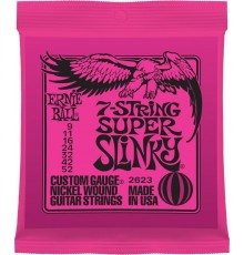 Ernie Ball 2623 струны для 7стр. эл.гитары Nickel Wound Super Slinky 7 (9-11-16-24w-32-42-52)