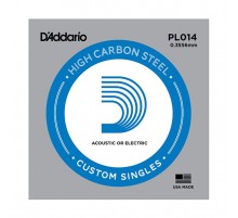 D'Addario PL014 Plain Steel Отдельная струна без обмотки, сталь, .014"