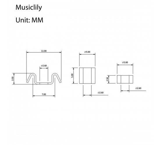 Musiclily MX0654 Ретейнер для гитары, золото, 2 шт