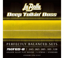 La Bella 760FGS-B Gold Flats Комплект струн для 5-струнной бас-гитары, 45-128, сплав бронзы