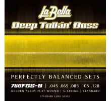 La Bella 760FGS-B Gold Flats Комплект струн для 5-струнной бас-гитары, 45-128, сплав бронзы