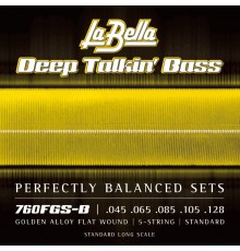La Bella 760FGS-B Gold Flats Комплект струн для 5-струнной бас-гитары, 45-128, сплав бронзы