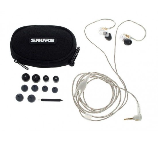Shure SE215-CL-EFS наушники внутриканальные с одним динамическим драйвером, Clear прозрачные