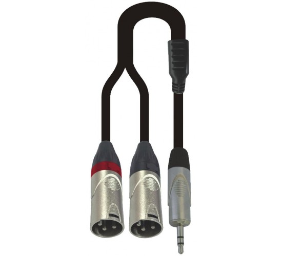 Force FLC-19/3 аудио шнур, 1x stereo mini jack - 2x XLR (M), 3 метра