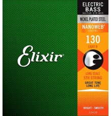 Elixir 15430 NANOWEB Отдельная 5-ая струна для бас-гитары, Light B, .130, никелированная