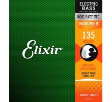 Elixir 15435 NANOWEB Отдельная 5-ая струна для бас-гитары, Heavy B, .135, никел., сужающаяся опл.