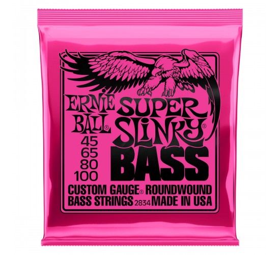Ernie Ball 2834 струны для бас-гитары Nickel Wound Bass Super Slinky (45-65-80-100)