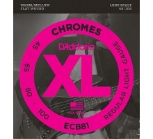 D'Addario ECB81 Chromes Комплект струн для бас-гитары, Light, 45-100, Long Scale