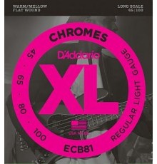 D'Addario ECB81 Chromes Комплект струн для бас-гитары, Light, 45-100, Long Scale