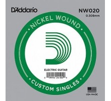 D'Addario NW020 Nickel Wound Отдельная струна для электрогитары, .020