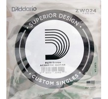 D'Addario ZW024 Отдельная струна для акустической гитары, бронза 85/15, 024