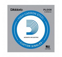 D'Addario PL008 PLAIN STEEL Отдельная стальная струна без обмотки 0.008"