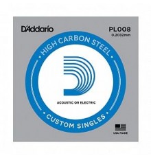 D'Addario PL008 PLAIN STEEL Отдельная стальная струна без обмотки 0.008"