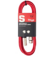 Stagg SMC3 CRD микрофонный шнур, xlr-xlr, длина 3 метра, цвет красный