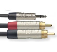 Stagg NYC3/MPS2CMR профессиональный аудио шнур (мини стерео Jack 1/8«- 2 тюльпана-»папы" RCA)