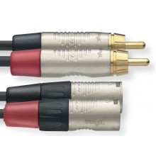 Stagg NTC3CMXMR профессиональный двойной кабель (2 х XLR «папа»/ 2 х RCA «папа»)