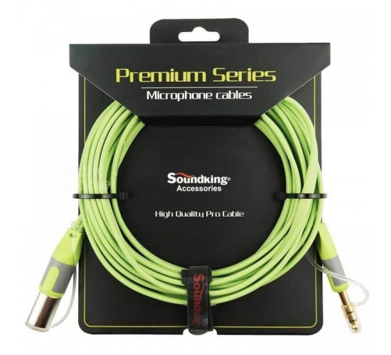 Soundking BXJ042-5M Кабель микрофонный TSR 6.35мм-XLR3pm, плоский, 5м