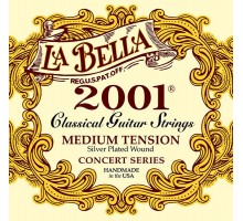 La Bella 2001M Medium Комплект струн для классической гитары, среднее натяжение, посеребренные