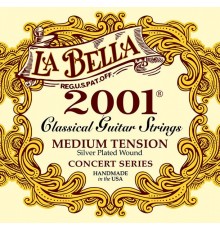 La Bella 2001M Medium Комплект струн для классической гитары, среднее натяжение, посеребренные