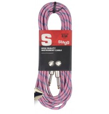 Stagg SGC6VT PK «твидовый» гитарный шнур Jack-Jack, металлические PRO -разъемы, 6 метров, розовый
