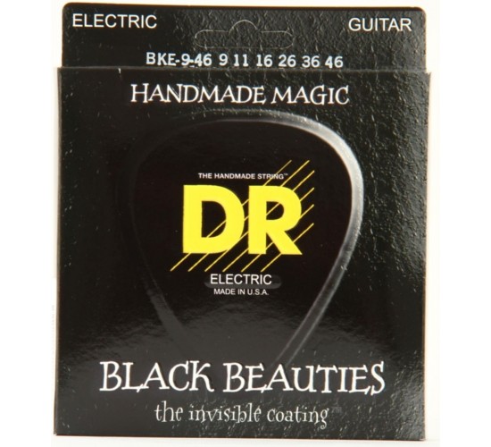 DR BKE-9/46 Струны для электрогитары, серия Extra Life, Black Beauties, 9-46