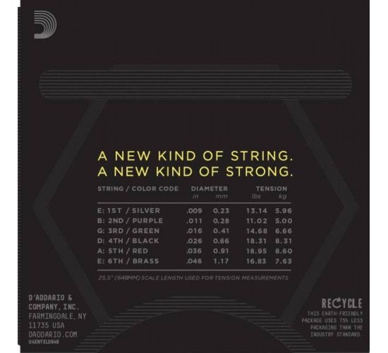 D'Addario NYXL0946 Комплект струн для электрогитары, никелированные, Regular Light, 09-46