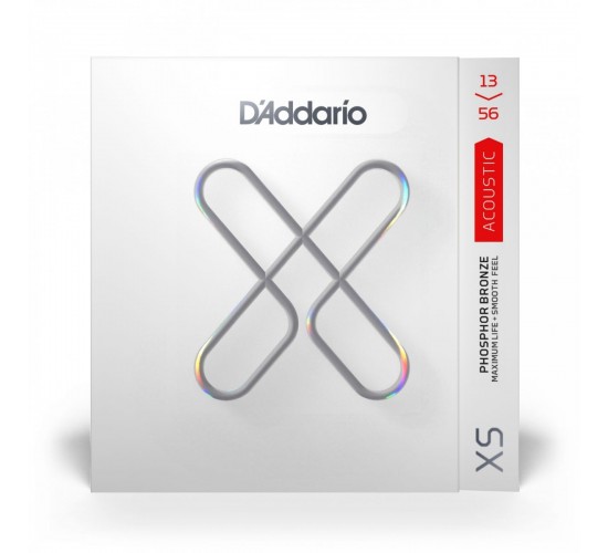 D'Addario XSAPB1356 XS Комплект струн для акустической гитары, фосфорная бронза, 13-56