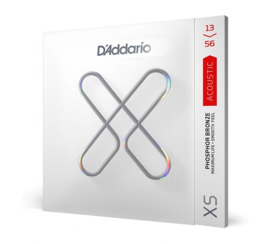 D'Addario XSAPB1356 XS Комплект струн для акустической гитары, фосфорная бронза, 13-56