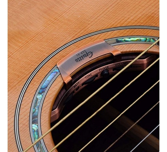 Guitto GGP-01 звукосниматель для акустической и классической гитары, цвет «орех»