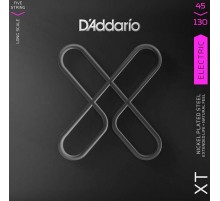D'Addario XTB45130 XT Комплект струн для 5-струнной бас-гитары, никелированные, 45-130, с покрытием