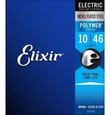 Elixir 12050 POLYWEB Комплект струн для электрогитары, Light, никелированная сталь, 10-46