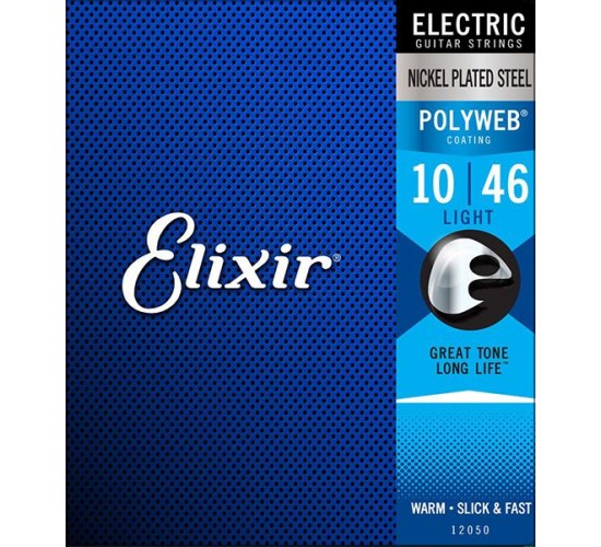 Elixir 12050 POLYWEB Комплект струн для электрогитары, Light, никелированная сталь, 10-46