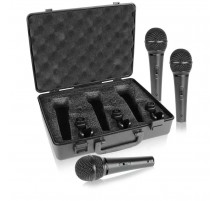 Behringer XM1800S динамические микрофоны (комплект из 3 шт.) с выключателем, в кейсе