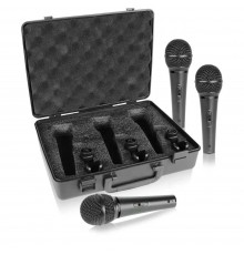 Behringer XM1800S динамические микрофоны (комплект из 3 шт.) с выключателем, в кейсе