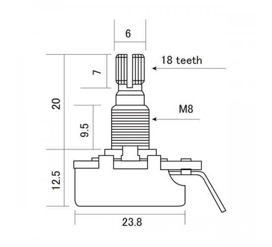 Hosco H-CTS-A250MM Потенциометр 250кОм (лог), метрический