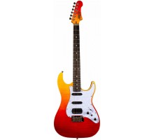 JET JS-600 TRS электрогитара, Stratocaster, корпус кр.дерево/топ клен, HSS, tremolo, цвет TRS